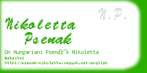 nikoletta psenak business card